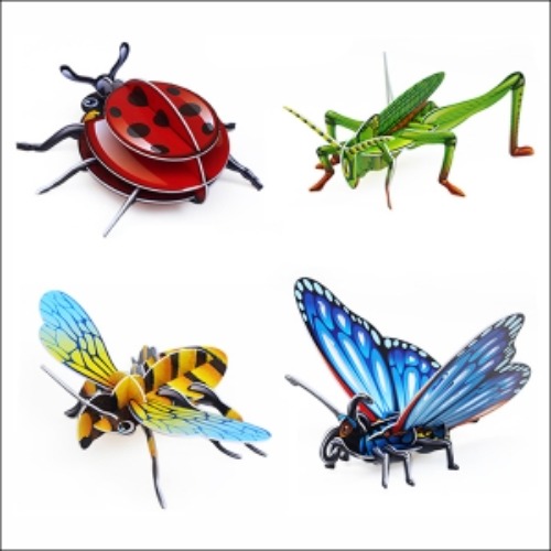 3D 입체퍼즐 곤충 4종 세트(무당벌레/메뚜기/꿀벌/나비)